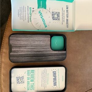 (2)- Iphone 16 Pro phone cases-Smartish custom print wood grain-2cases for $28